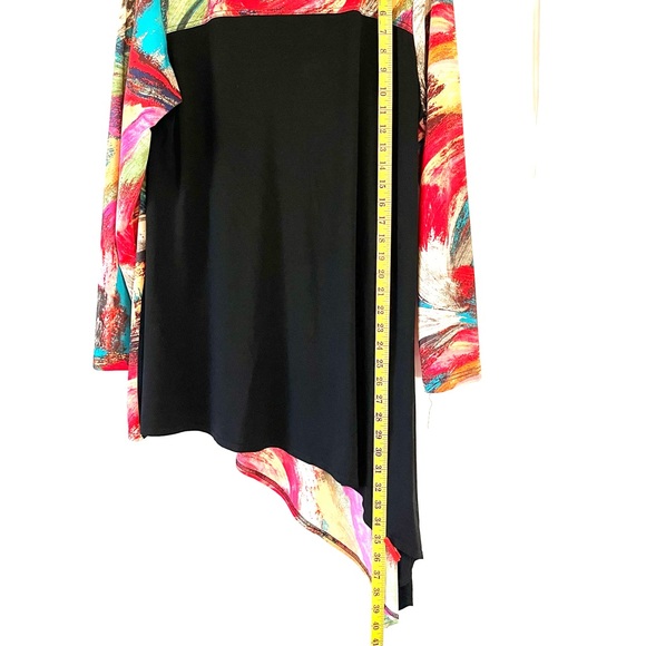 MISCHA Women’s Asymmetrical Blouse Black Multi Colored - Picture 10 of 10